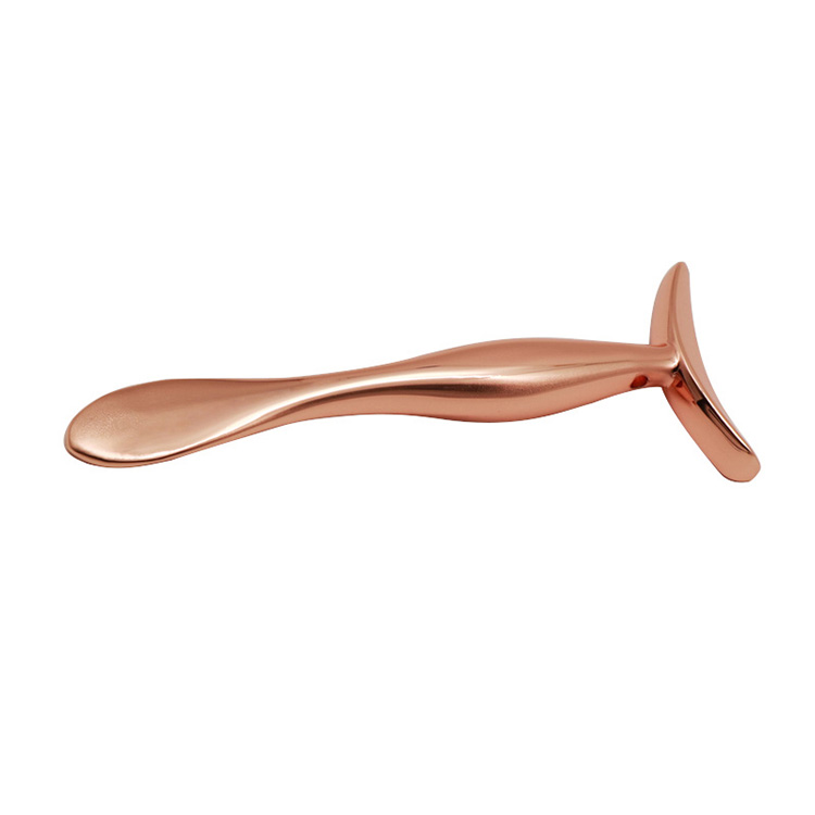 U-түрүндөгү Rose Gold Металл Бет Косметикалык Essentials Cream Массажер таякчасы